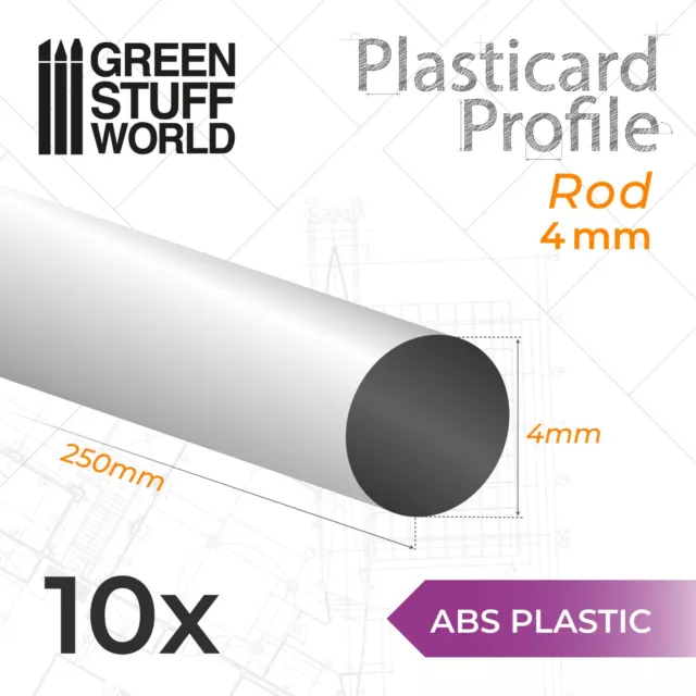 Perfil Plasticard BARRA 4mm - Tiras Plastico PVC ABS Poliestireno Choque