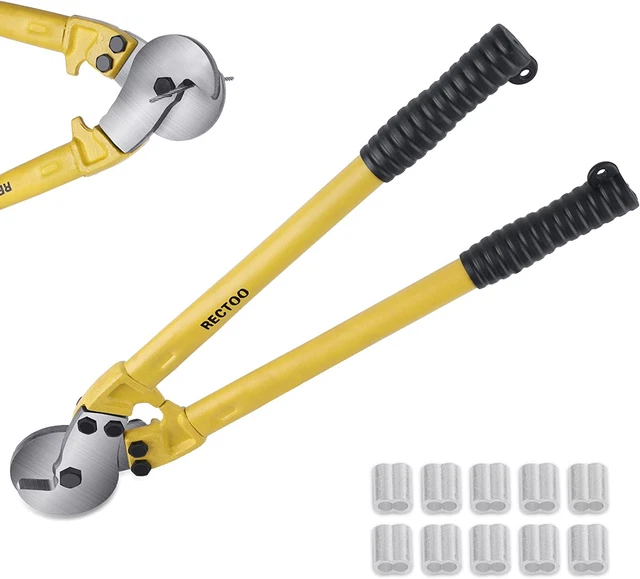 18" Heavy Duty Hardened Cable Cutter (RT05), Chromium Vanadium Steel, Sharp Cutt