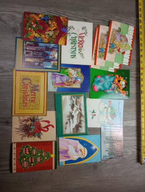 Vintage Christmas Card Lot of 15 Unused Garfield Snowman 3 Wiseman Mary& JESUS