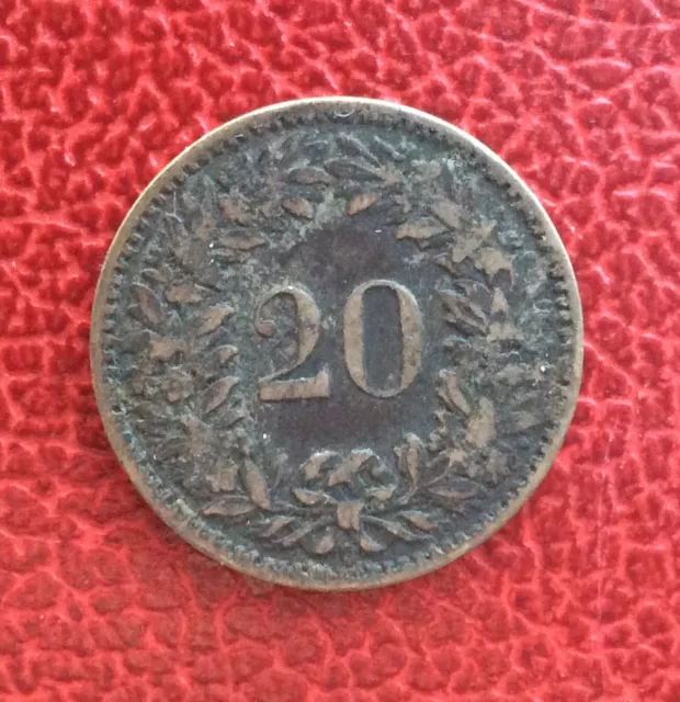 Suisse -  Jolie monnaie de  20  Rappen  1859 2