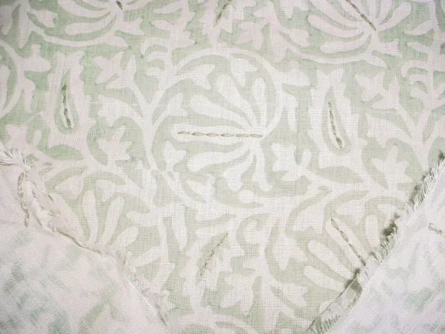 Lee Jofa 2017169 Laine Print Mist Green Embroidered Linen Upholstery Fabric