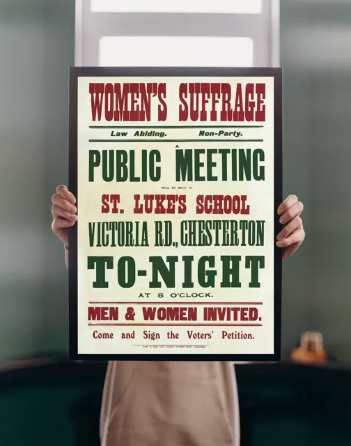 Women's Suffragette Meeting 1900s POSTER PRINT A3A1 Female Vintage Wall Art