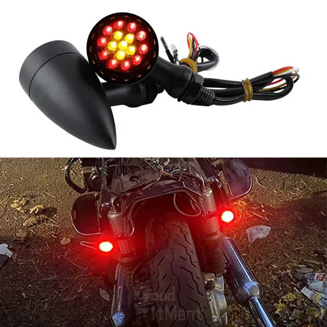 2X Motorcycle LED Turn Signal Light Blinker For Scooter Quad Cruiser Street Bike