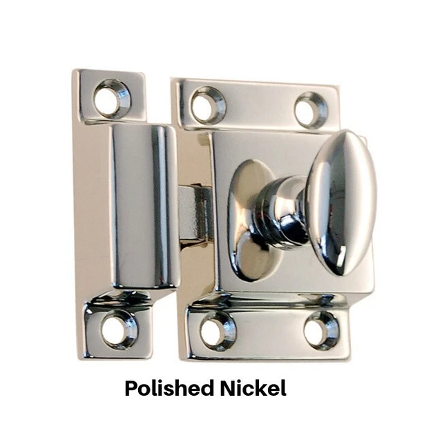 1-3/4" Flush Mount CABINET LATCH - Cast Brass Latch Polished Nickel Finish 2