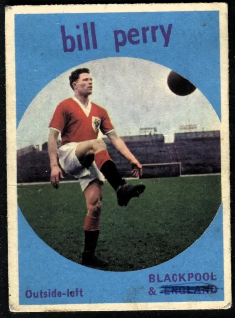 A&BC Gum, FOOTBALLERS, Black Back, 1960, Bill Perry, Blackpool, #46
