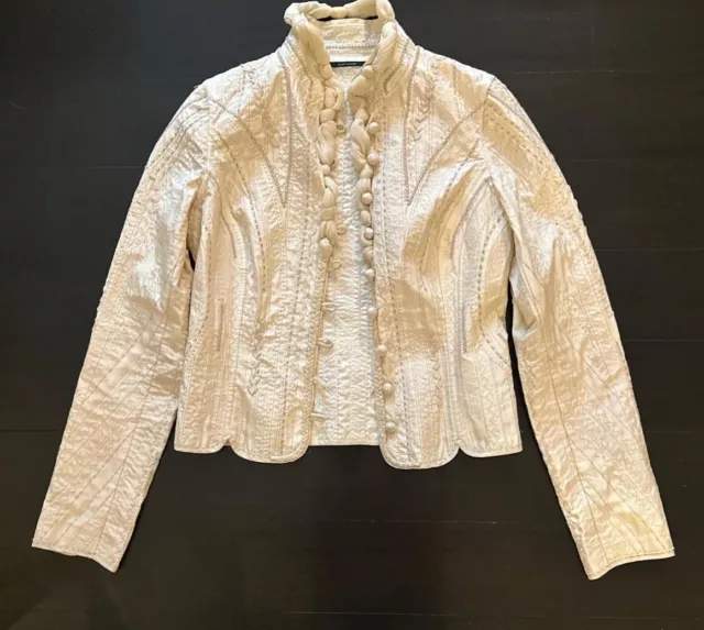 y2k elie tahari coquette jacket With Glam Embroidery Silk Blend