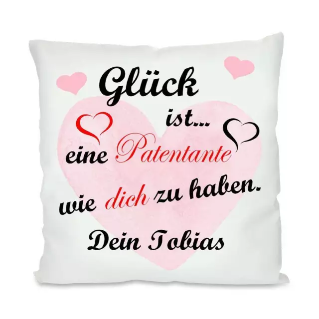 Geschenk Personalisiertes Patentante Kissen, Fotokissen, Kissenüberzug,Tante Neu