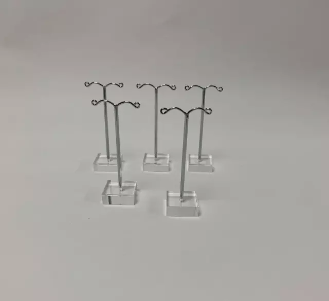 Set of Five 8.5cm Acrylic Earring Stands (Jewellery Display) Drop Earrings/Hoop