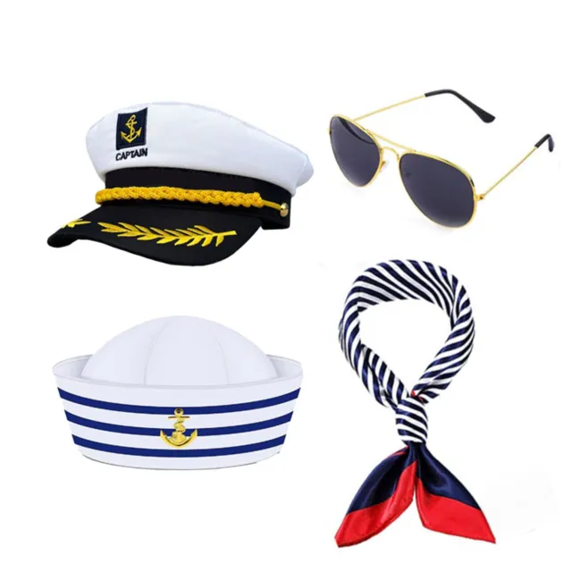 Guanti da capitano unisex cosplay Halloween marinaio accessori cappello sciarpa fai da te oggetti di scena 2