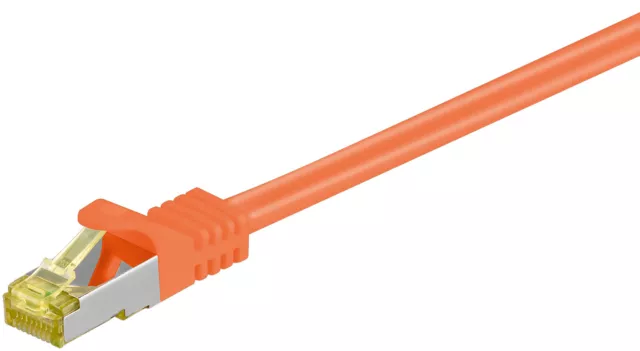 3x RJ45 Patchkabel mit CAT 7 Rohkabel S/FTP; CAT 7-0500 S/FTP PIMF RJ45 ORANGE 5