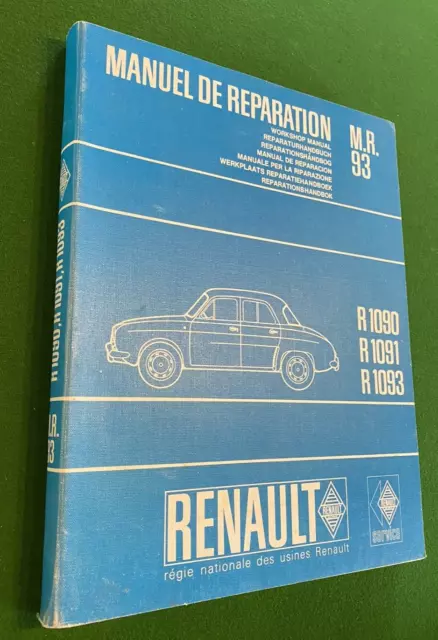 Manuel de réparation R1090, R1091 R1093 - RENAULT Dauphine dont Gordini  MR 93