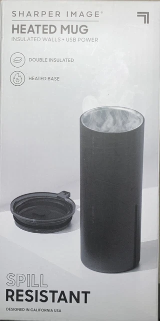 Heated Mug USB Powered Sharper Image Insulated Travel Coffee Hot Tea Tumbler