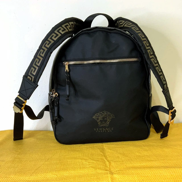 VERSACE Parfums Black Gold Unisex Backpack Size 11x10x5 VERSACE Parfums Black Gold Unisex Backpack Size 11x10x5