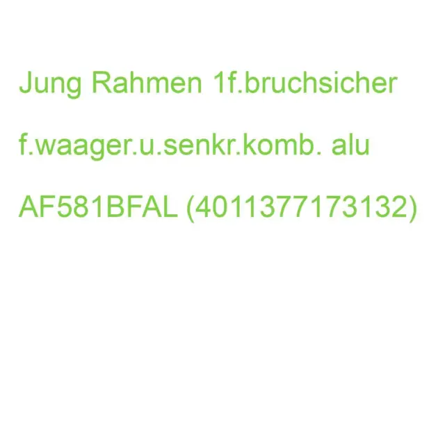Jung Rahmen 1f.bruchsicher f.waager.u.senkr.komb. alu AF581BFAL (4011377173132)