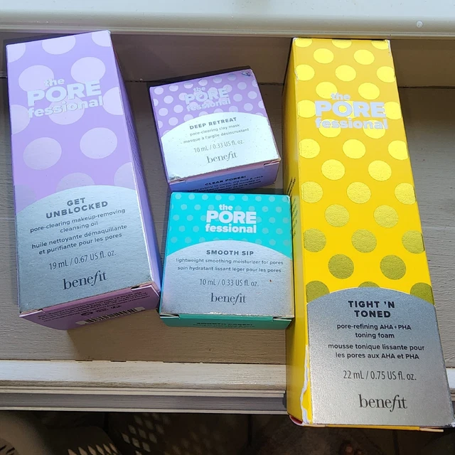 BENEFIT The Porefessional Toning Foam Cleansing OIL Clay MASK Moisturizer NEW