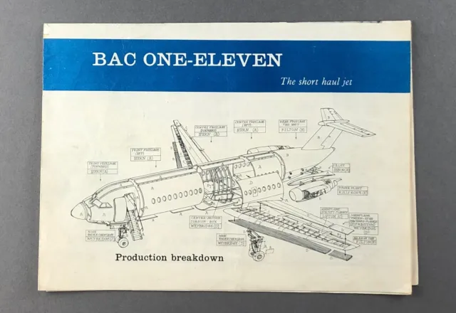 Bac1-11 Manufacturers Sales Brochure One Eleven Cutaway Seat Map