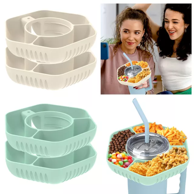2Pcs Silicone Snack Bowl for 40oz Insulated Cup with Handle Large Capacity BiffA