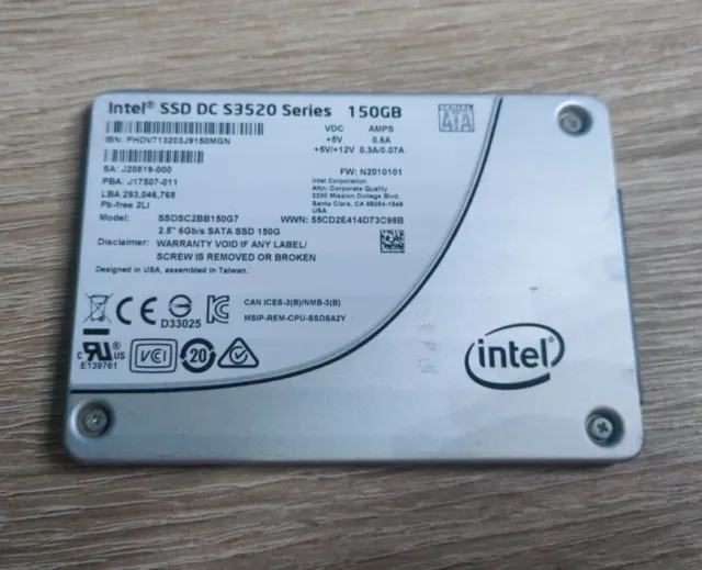 Intel SSD 150GB Festplatte DC S3520 Series