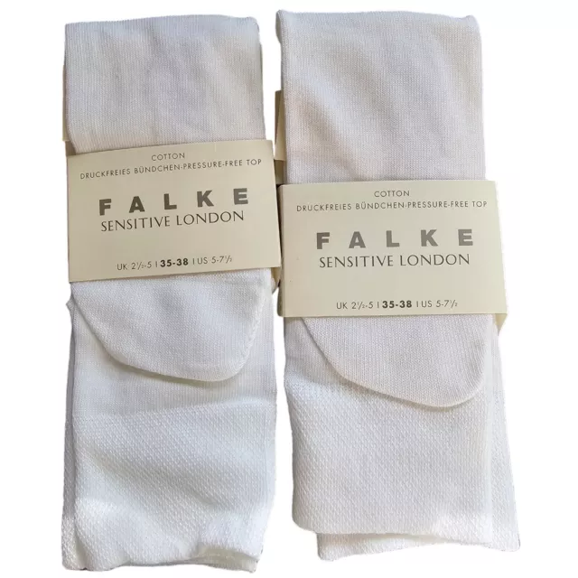 2-Pack Falke Womens Sensitive London Socks White 35-38 (5-7.5 US) 47686 NEW!