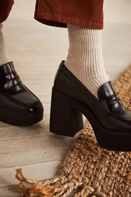 Free People Zoe Platform Loafer 40 $168 Black