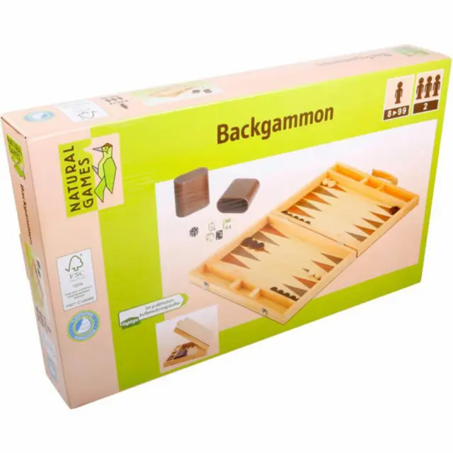 Jeux naturels Backgammon 38 x 22 x 5 cm