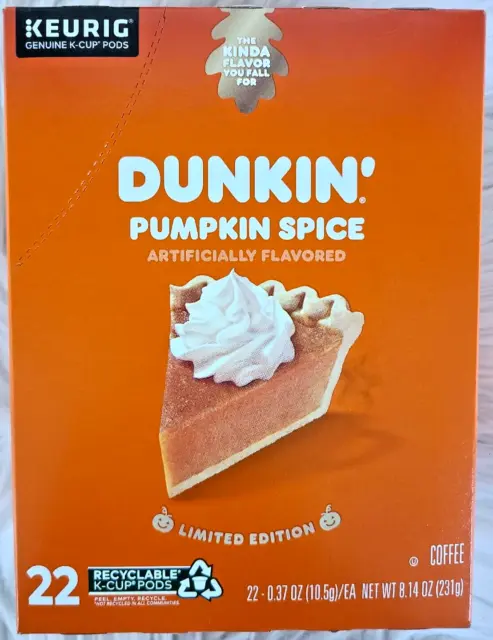 Dunkin' Pumpkin Spice Flavored Coffee, 22 Keurig K-Cup Pods-Z1
