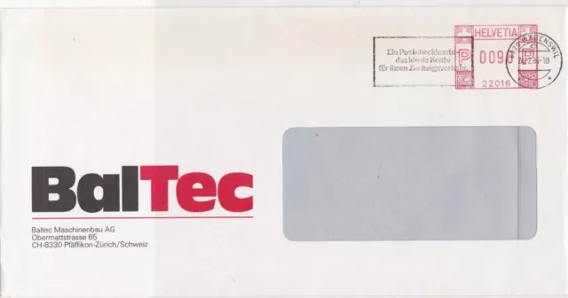 Switzerland Commercial 1986 machine cancel stamp cover ref 21587