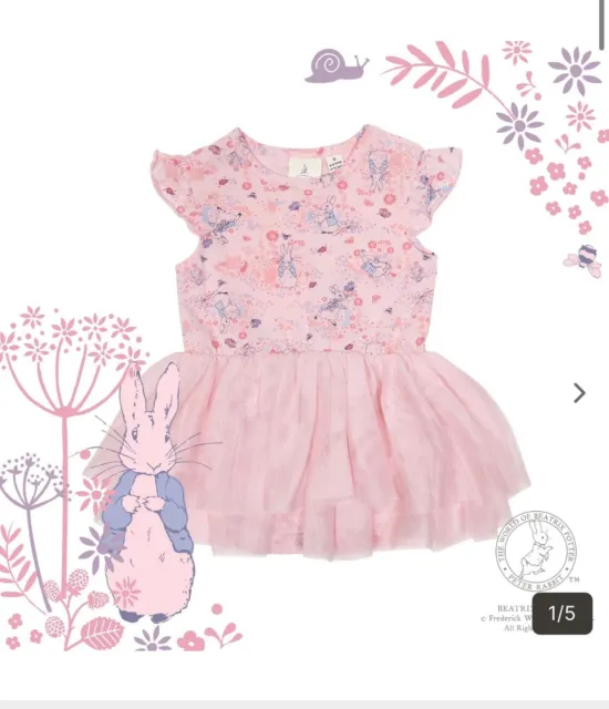 LICENSED Peter Rabbit Baby Tutu Bodysuit - Pink new cute love girl 00 3-6months