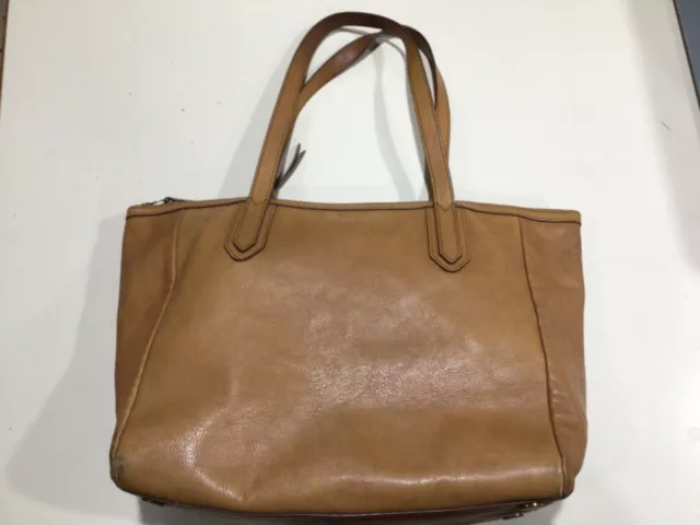 FOSSIL Issue 1954 Large Sydney Shopper Camel Colored Genuine Leather EUC 12x11x6