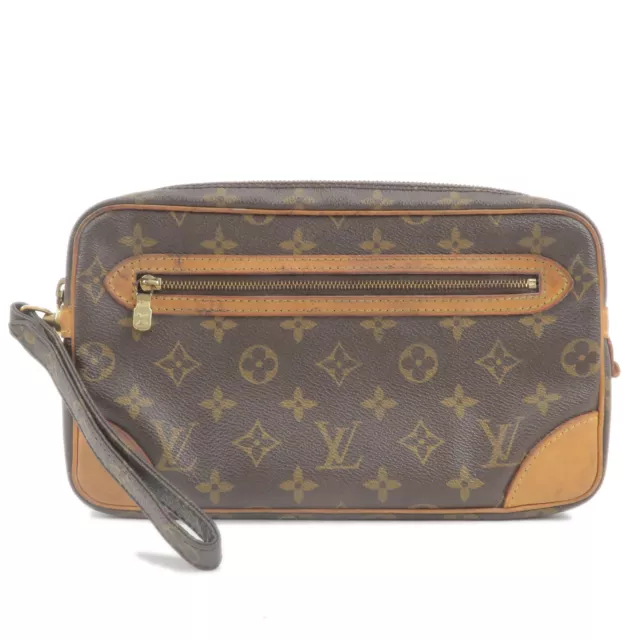 Auth Louis Vuitton Monogram Marly Dragonne GM Clutch Bag M51825 Used