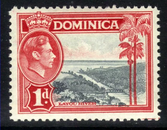 DOMINICA 1938-47 SG100 KGVI 1d. LAYOU RIVER-  MNH