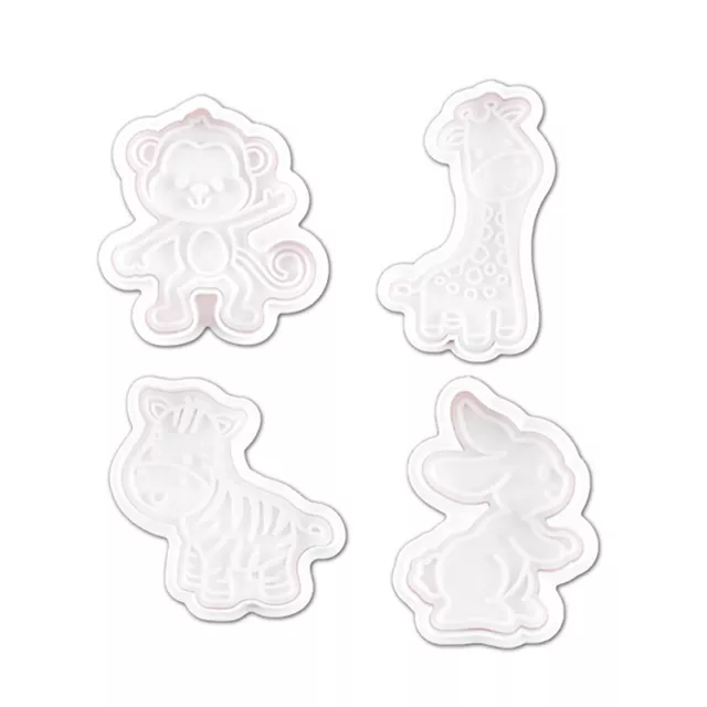 8 piezas cortador de galletas molde león elefante jirafa en relieve para animales de la selva M -AH