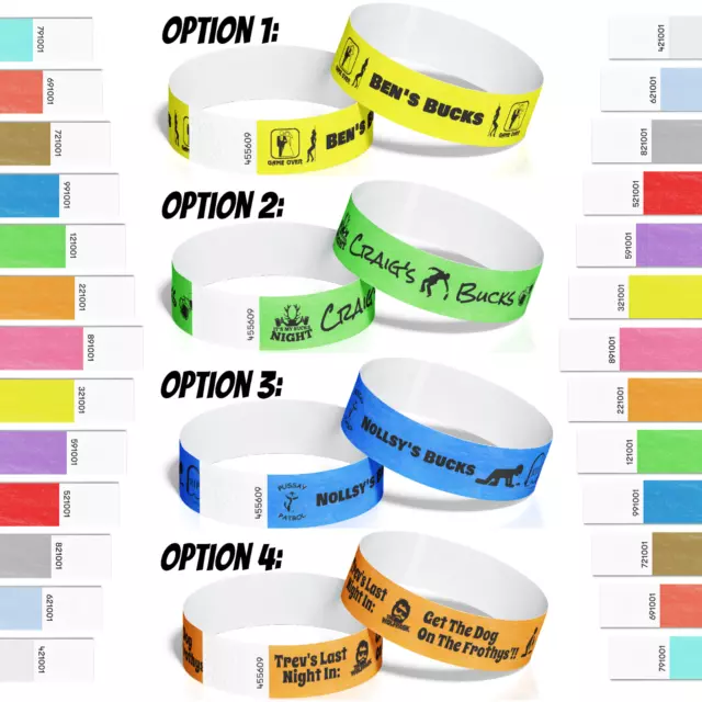 30 Bucks Stag Bachelor Party Custom Printed Tyvek Wristbands SALE Aussie Made.