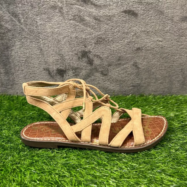SAM EDELMAN GEMMA Women s Sz 8.5M Gladiator Sandals Grey Suede Strappy Shoes 19.49 PicClick UK