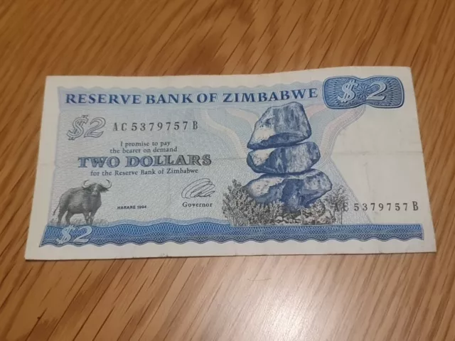 Reserve Bank of Zimbabwe banconota da 2 dollari 1994