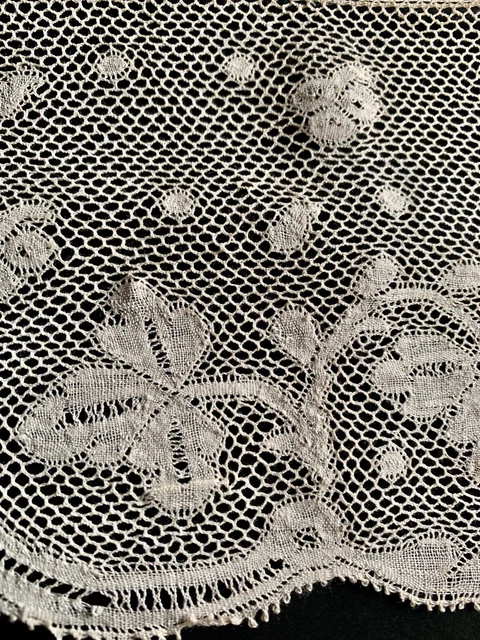 Ancien Col Et Poignets En Dentelle De Soie – Années 50, Jamais Portés
