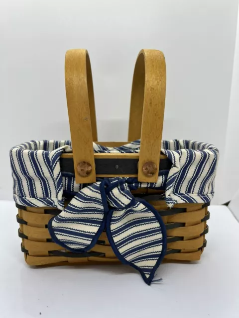 Longaberger 1998 Sweetheart Picture Perfect Basket w/ protector Liner Blue