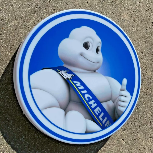 Michelin Man Thumbs Up Led Illuminated Light Box Sign Garage Gas Oil Automobilia