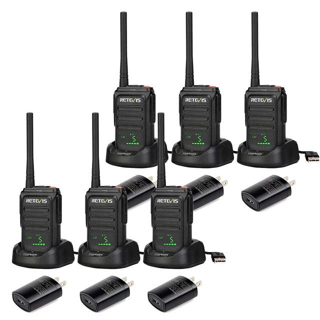 Retevis RB38V MURS Walkie Talkie NOAA Two Way Radio Outdoor Camping/Hotel (6pcs)
