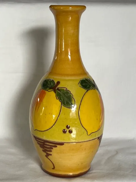 Slipware Vase with Lemon design studio pottery