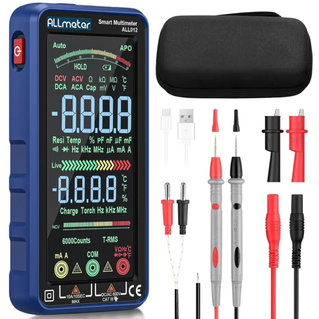 ALLmeter Digital Multimeter 6000 Counts USB Rechargeable TRMS with 5.0 inch...
