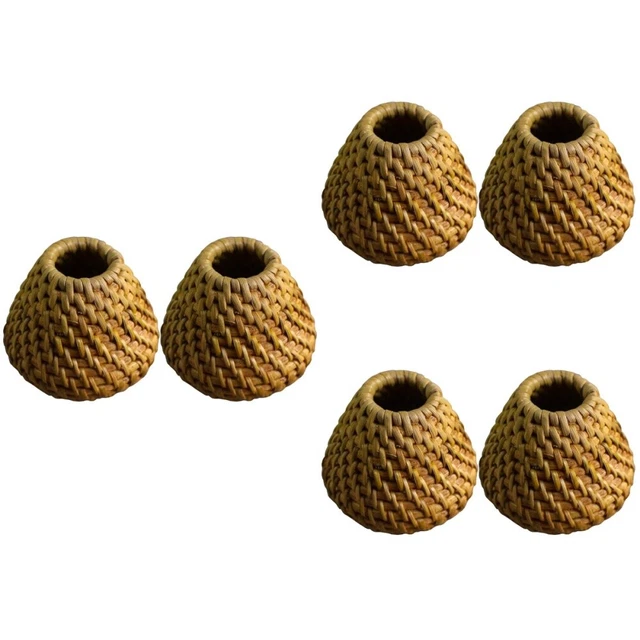 Portaplumas de bambú de hierba marina portaplumas de ratán maceta manual