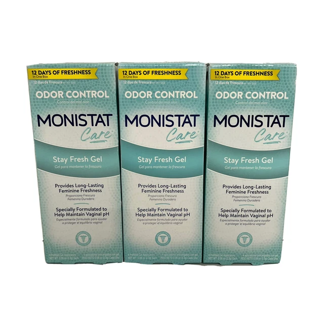 Monistat Care Stay Fresh Gel Eliminador Olor Cuidado Femenino, 3 cajas VEN 8/23