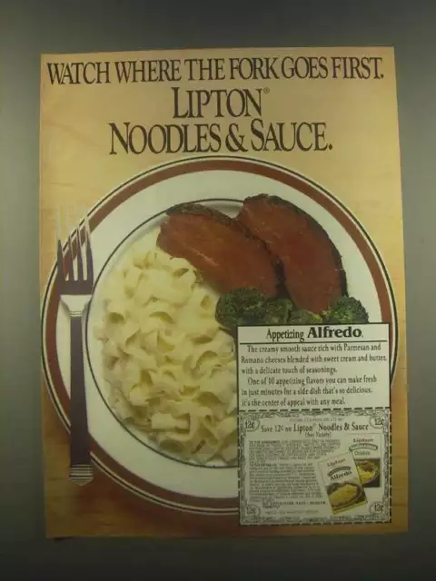 1985 Lipton Noodles & Sauce Alfredo Ad - The Fork