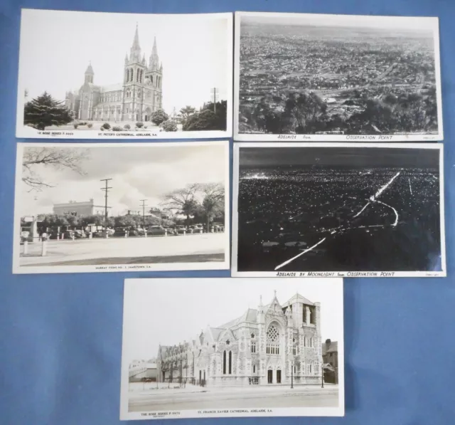 SOUTH AUSTRALIA • 1940s/50s • 5 real photo cards: 2x Rose, 1x Murray Views, etc.