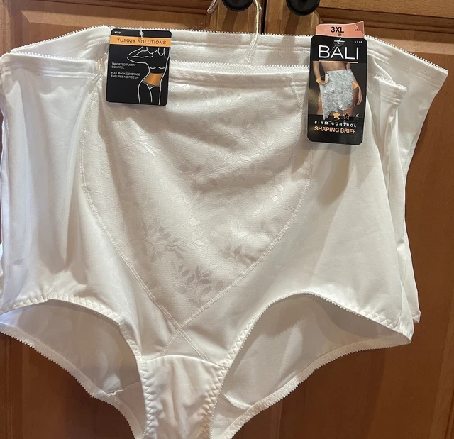 NWT BALI WOMEN'S FirmControl Shaping Brief Pack of 2 DFX710 White 3X