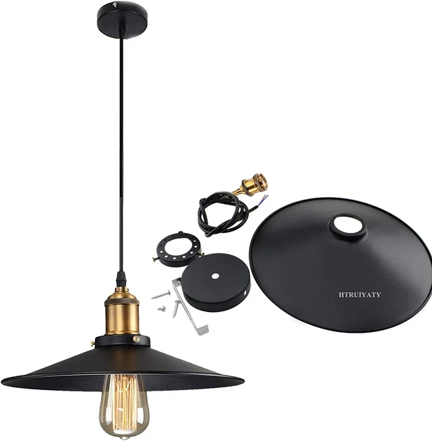 Plafoniera Retrò Metallo Legno TOKIUS Lampada Sospensione - Foto 6