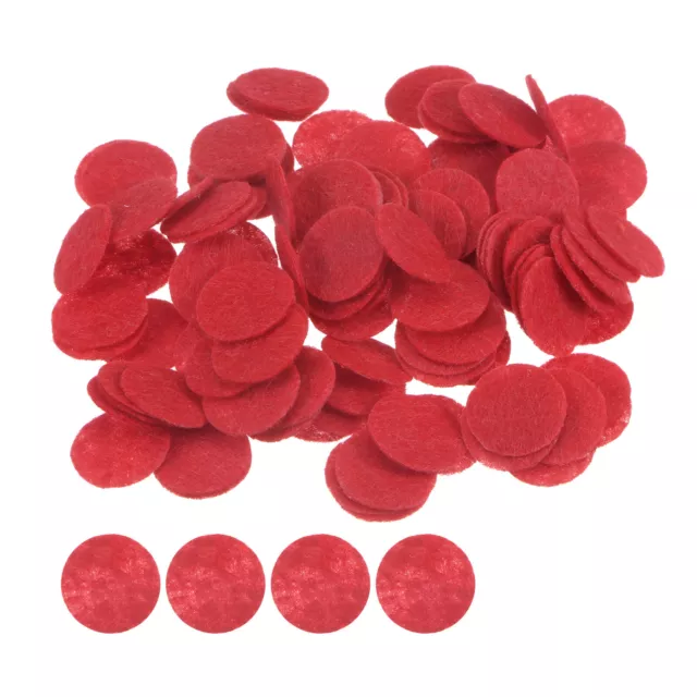 200pcs Round Felt Circles, 15mm 5/8" Craft Felt Pads Non-Woven Fabric Pad Red
