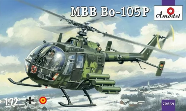 Amodel 72259 - 1:72 MBB Bo-105P helicopter, military version - Neu