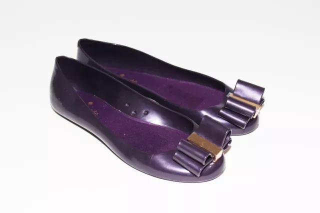 Kate Spade Jelly Ballerina Flats Purple Bow NEW size 9